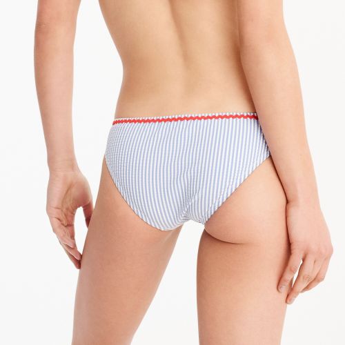 제이크루 Jcrew Seersucker lowrider bikini bottom with rickrack