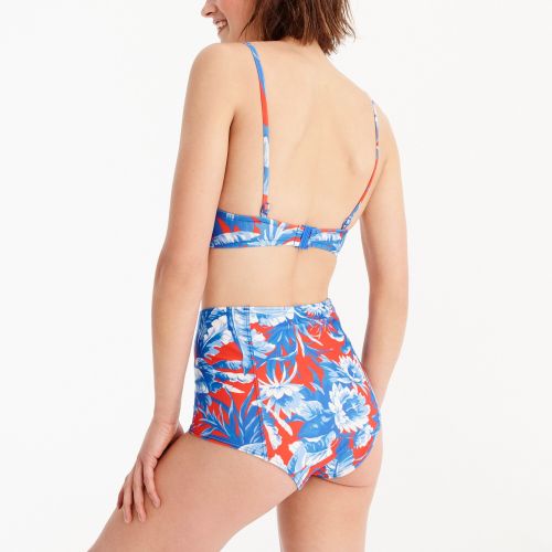 제이크루 Jcrew High-waisted bikini bottom in Ratti rio floral