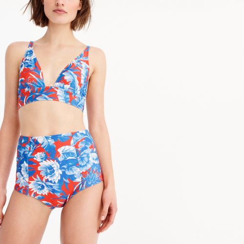 제이크루 Jcrew High-waisted bikini bottom in Ratti rio floral