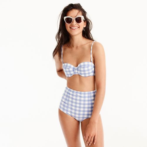 제이크루 Jcrew Demi underwire bikini top in oversized matte gingham