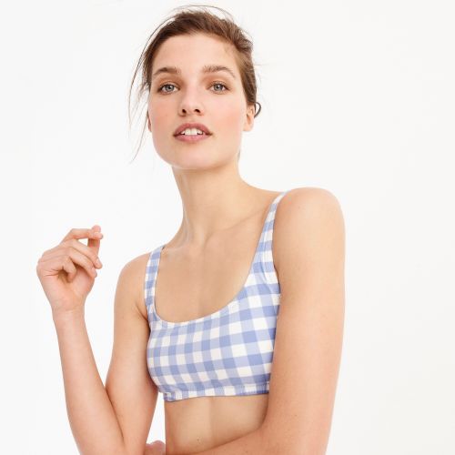 제이크루 Jcrew Scoop bikini top in oversized matte gingham