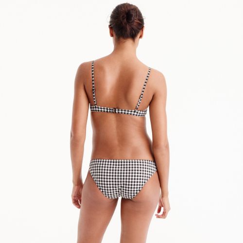 제이크루 Jcrew Tie-front bikini top in matte gingham