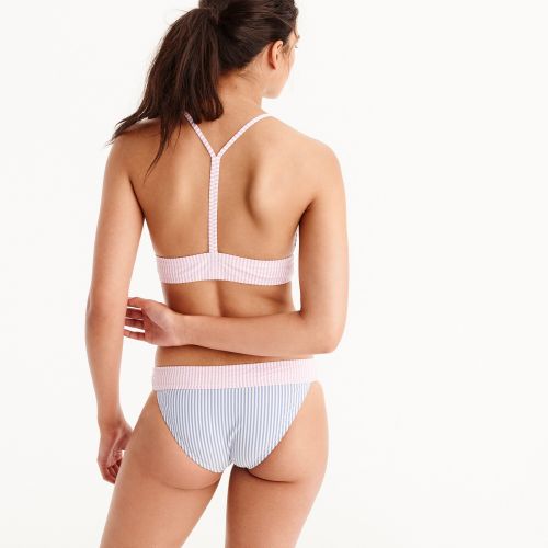 제이크루 Jcrew Banded bikini bottom in colorblock seersucker