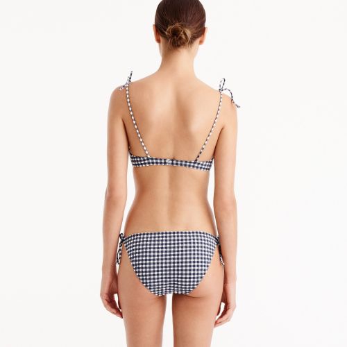 제이크루 Jcrew Shoulder-tie french bikini top in classic gingham