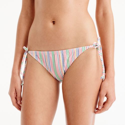 제이크루 Jcrew String bikini bottom in rainbow seersucker