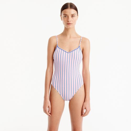 제이크루 Jcrew Ballet one-piece swimsuit in happy seersucker