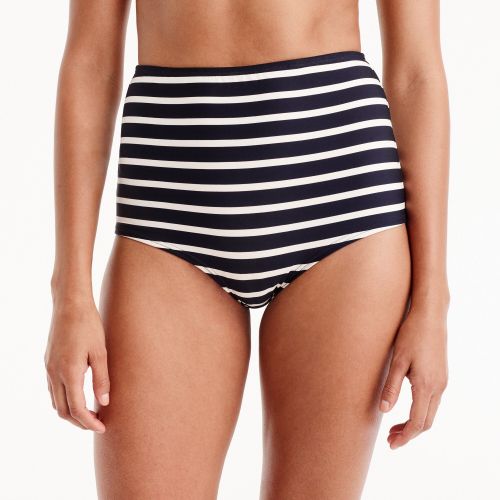 제이크루 Jcrew High-waisted bikini bottom in nautical stripe