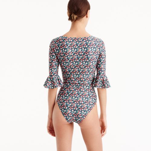 제이크루 Jcrew Flutter-sleeve one-piece swimsuit in Liberty Sarah floral