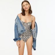 Jcrew Underwire one-piece swimsuit in leopard print