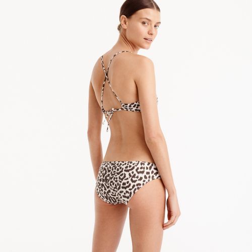 제이크루 Jcrew French cross-back bikini top in leopard print