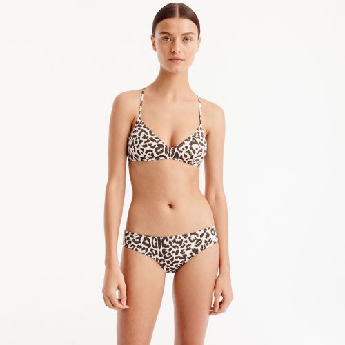 제이크루 Jcrew French cross-back bikini top in leopard print