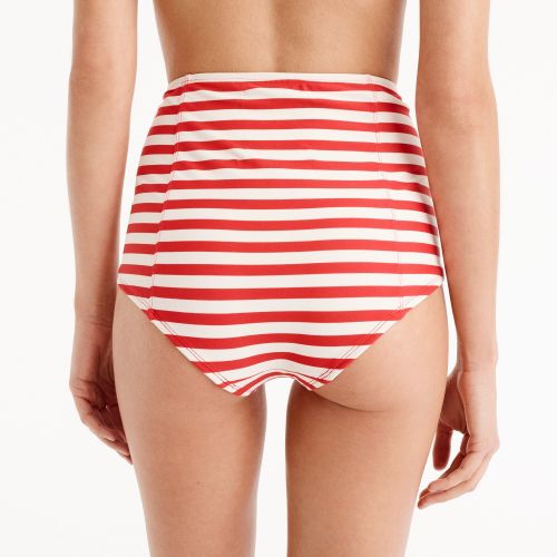 제이크루 Jcrew High-waist bikini bottom in classic stripe