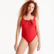 Jcrew Lace-up one-piece swimsuit in piqué nylon