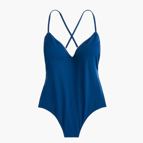 제이크루 Jcrew J.Crew Playa Key West X-back one-piece swimsuit with trim