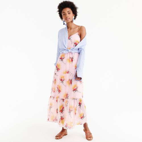 제이크루 Jcrew J.Crew Mercantile tiered maxi dress in sunburst bouquet print