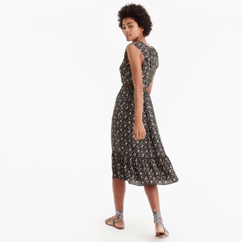 제이크루 Jcrew J.Crew Mercantile cap-sleeve midi dress in superbloom