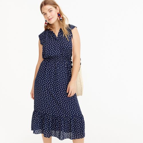 제이크루 Jcrew J.Crew Mercantile cap-sleeve midi dress in dragonfly print