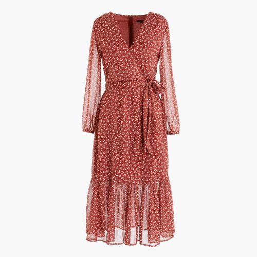 제이크루 Jcrew Point Sur faux-wrap dress in sparkle floral