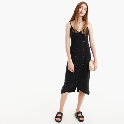 제이크루 Jcrew Strappy double-breasted dress in Japanese cupro