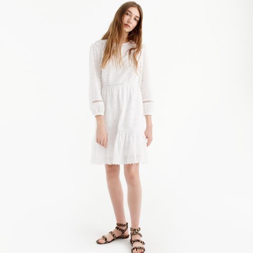 제이크루 Jcrew Eyelet flutter-hem dress