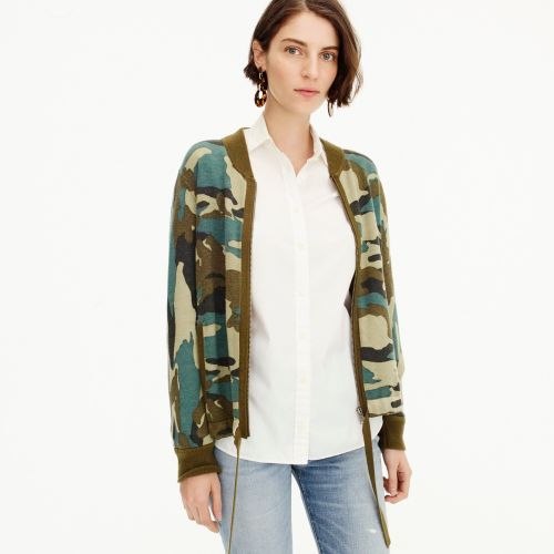 제이크루 Jcrew Knit bomber sweater in camo