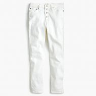 Jcrew 9 high-rise toothpick jean in white with button fly