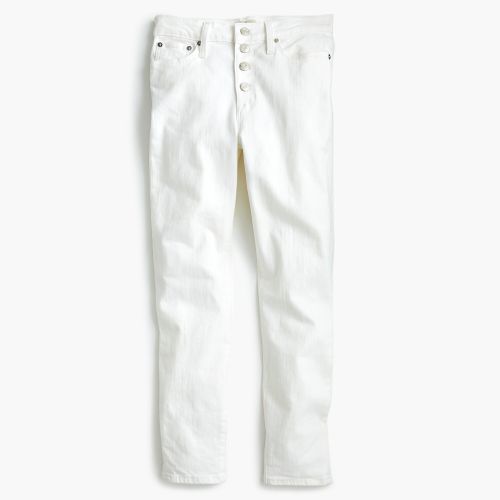 제이크루 Jcrew 9 high-rise toothpick jean in white with button fly
