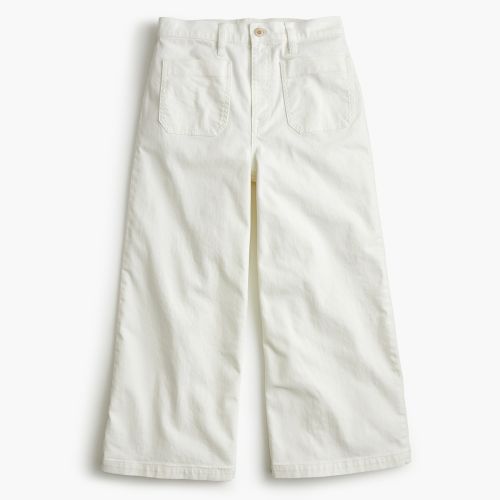 제이크루 Jcrew Point Sur wide-leg crop jean in white