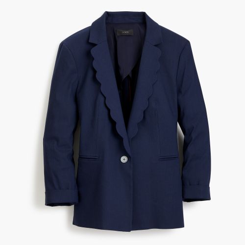 제이크루 Jcrew Linen blazer with scalloped collar