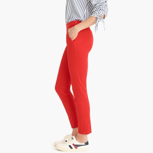 제이크루 Jcrew Martie slim crop pant in stretch cotton with side zip