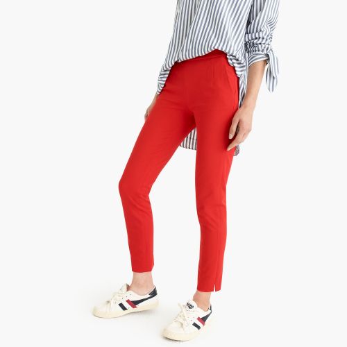 제이크루 Jcrew Martie slim crop pant in stretch cotton with side zip