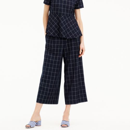 제이크루 Jcrew Wide-leg pant in windowpane print