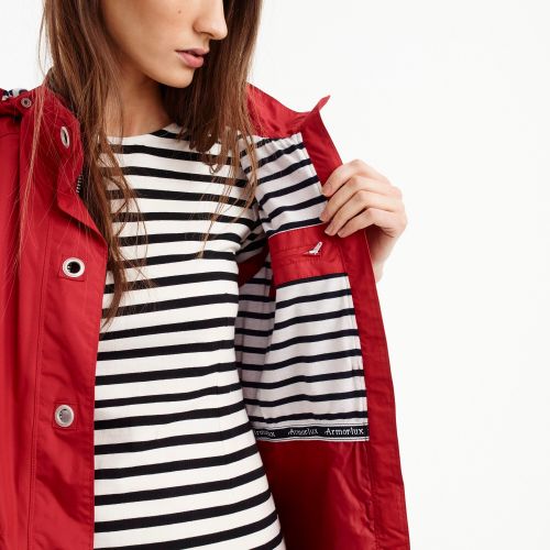 제이크루 Jcrew Armor-Lux for J.Crew raincoat with striped lining