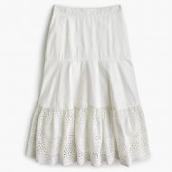 Jcrew Point Sur tiered skirt in mixed eyelet