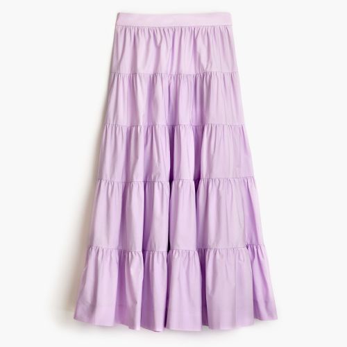 제이크루 Jcrew Tiered midi skirt in cotton poplin