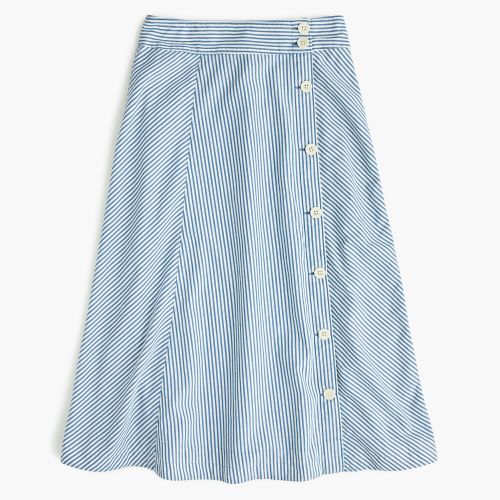 제이크루 Jcrew Side-button skirt in tahlia stripe