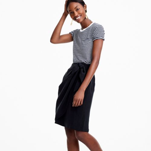 제이크루 Jcrew Petite wrap skirt in Japanese cupro