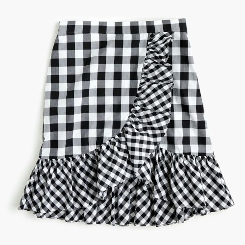 제이크루 Jcrew Ruffle mini skirt in gingham