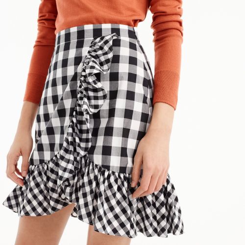 제이크루 Jcrew Ruffle mini skirt in gingham