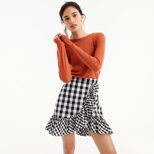 제이크루 Jcrew Ruffle mini skirt in gingham