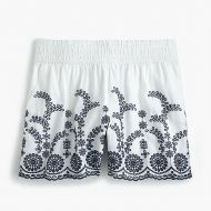 Jcrew Pull-on short with floral embroidery