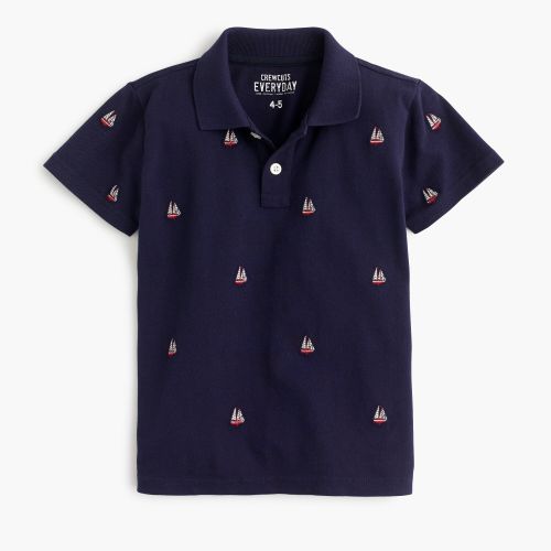 제이크루 Jcrew Boys critter pique polo shirt in sailboats