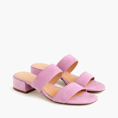 제이크루 Jcrew Double-strap suede slides in iced lilac