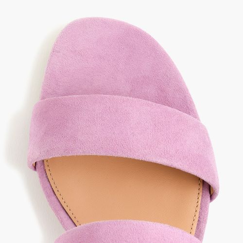 제이크루 Jcrew Double-strap suede slides in iced lilac