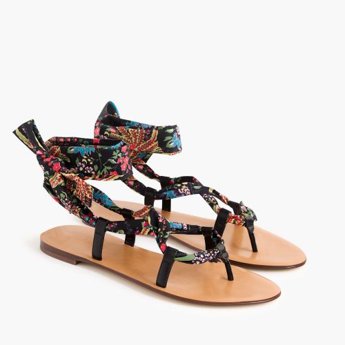 제이크루 Jcrew Wrap-around sandals in paisley