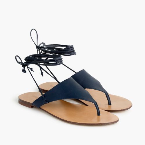 제이크루 Jcrew Ankle-tie thong sandals in leather