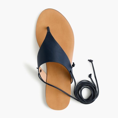 제이크루 Jcrew Ankle-tie thong sandals in leather