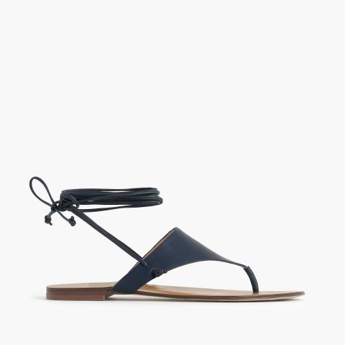 제이크루 Jcrew Ankle-tie thong sandals in leather