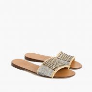 Jcrew Slide sandals in metallic raffia