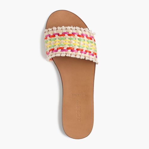 제이크루 Jcrew Slide sandals in multi-colored raffia